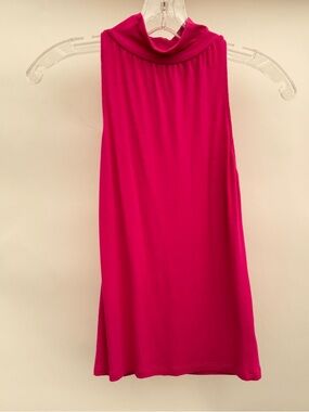 Sleeveless Mock Neck Top - Fuchsia
